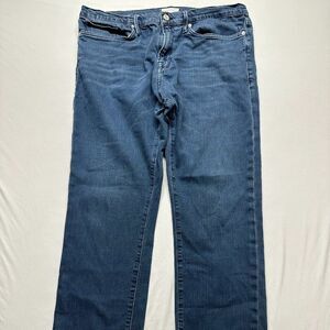 FRAME L’Homme Straight Jeans Placid Wash Size 38 Short Inseam 28" Stretch Denim